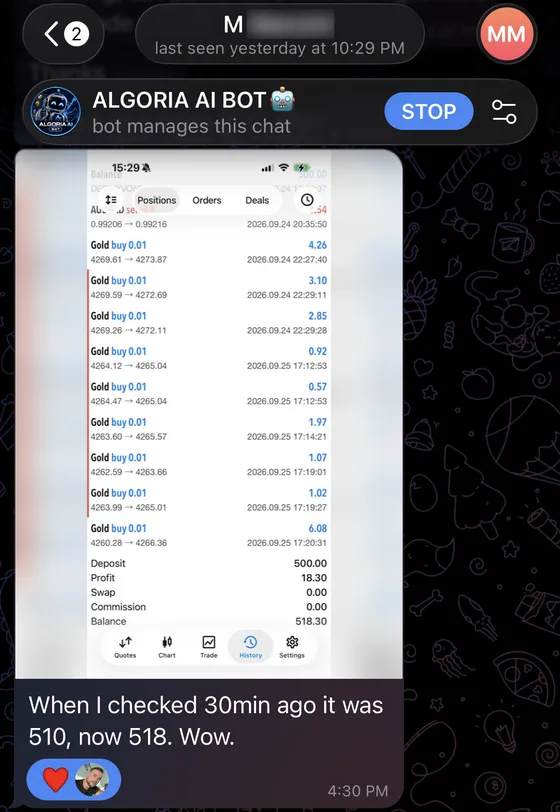 Telegram conversation with M. Manzini: “When I checked 30min ago it was 510, now 518. Wow.”